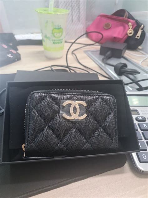 Chanel Zipped Card Holder Dark Beige For Women 5.2in/13.3cm .